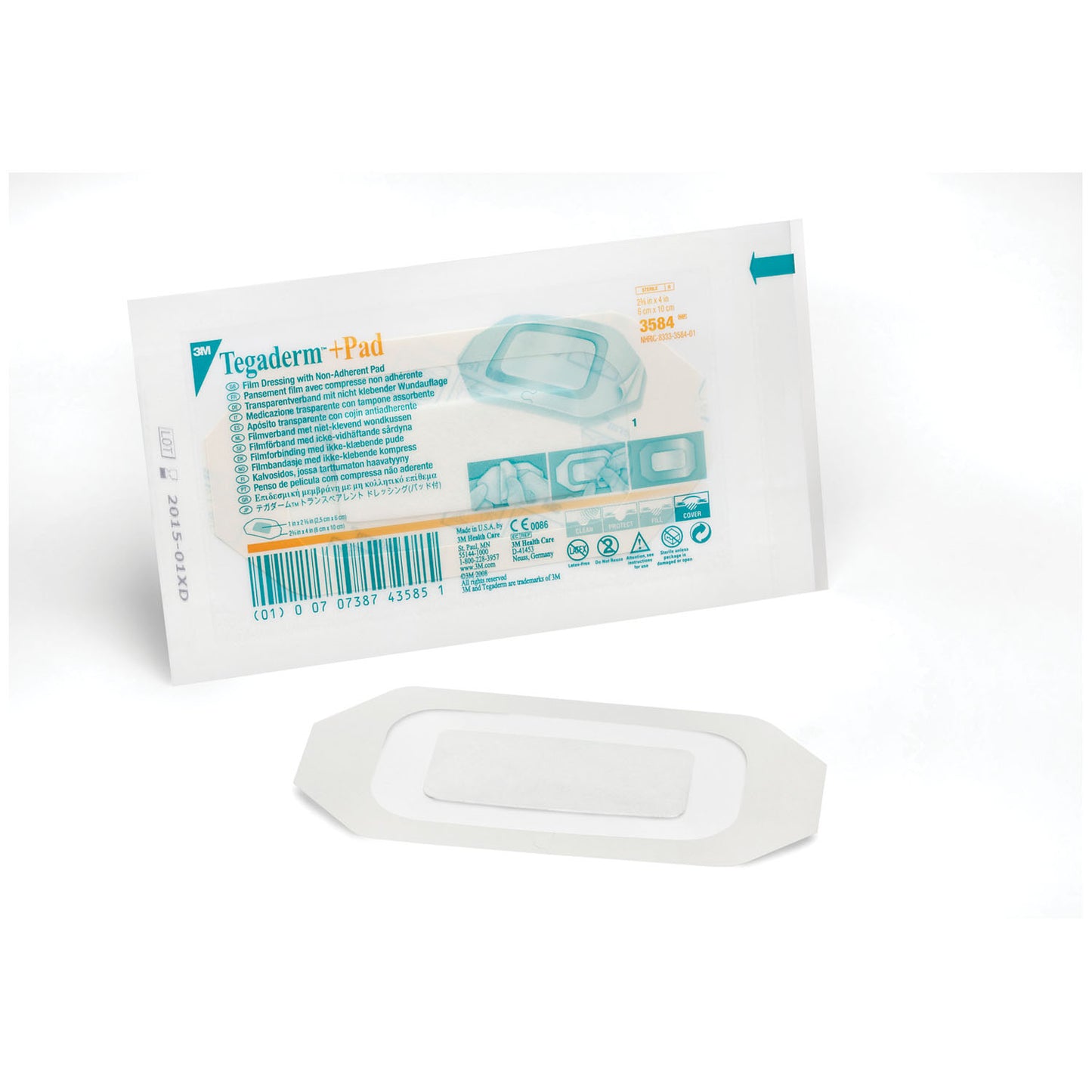 Transparent Dressing, 2 3/8" x 4", Pad Size 1" x 2 3/8", 50/bx, 4 bx/cs (Continental US+HI Only)
