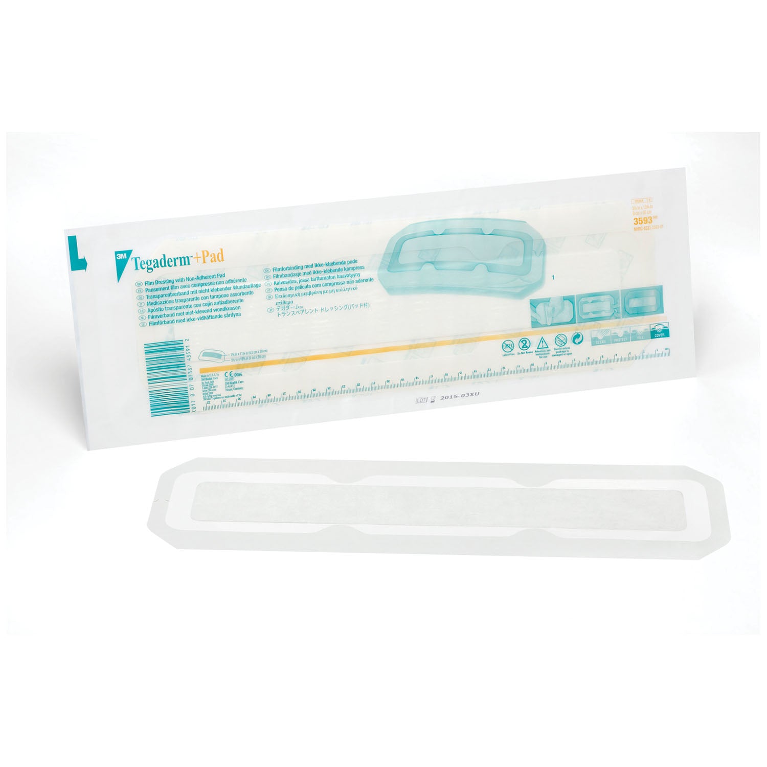 Transparent Dressing, 3_" x 13_", Pad Size 1_" x 11_", 25/bx, 4 bx/cs (Continental US+HI Only)