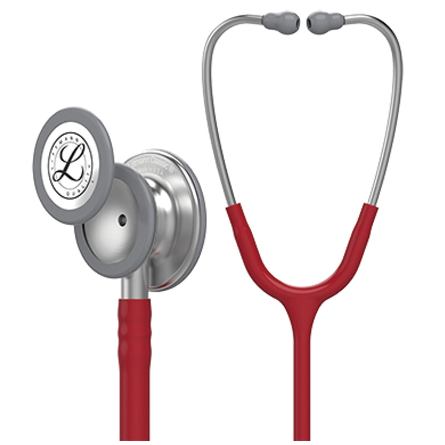 Stethoscope, Standard-Finish Chestpiece, Burgundy Tube, 27" (Continental US+HI Only) (Littmann items are only available for sale online by distributors authorized by 3M Littmann)