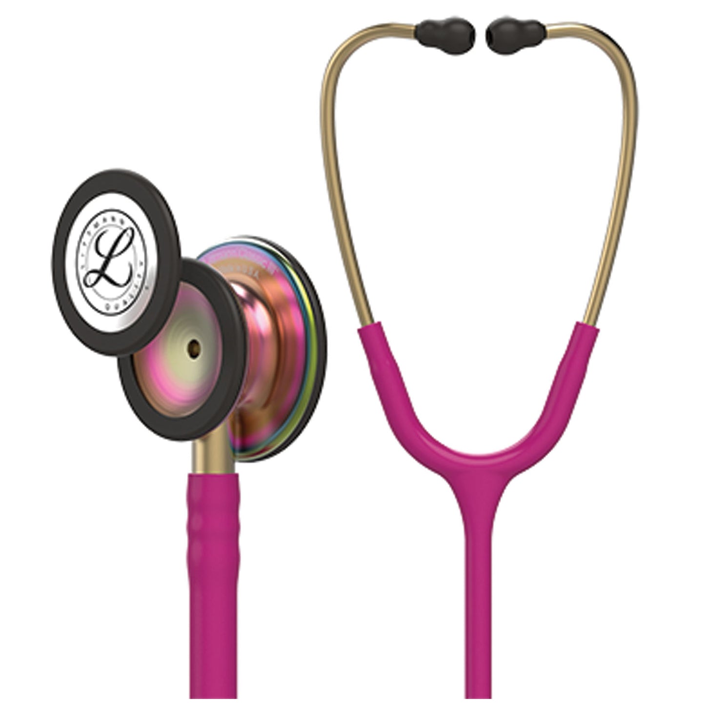 Stethoscope, Rainbow Finish, Raspberry Tube, 27" (Continental US+HI Only) (Littmann items are only available for sale online by distributors authorized by 3M Littmann)