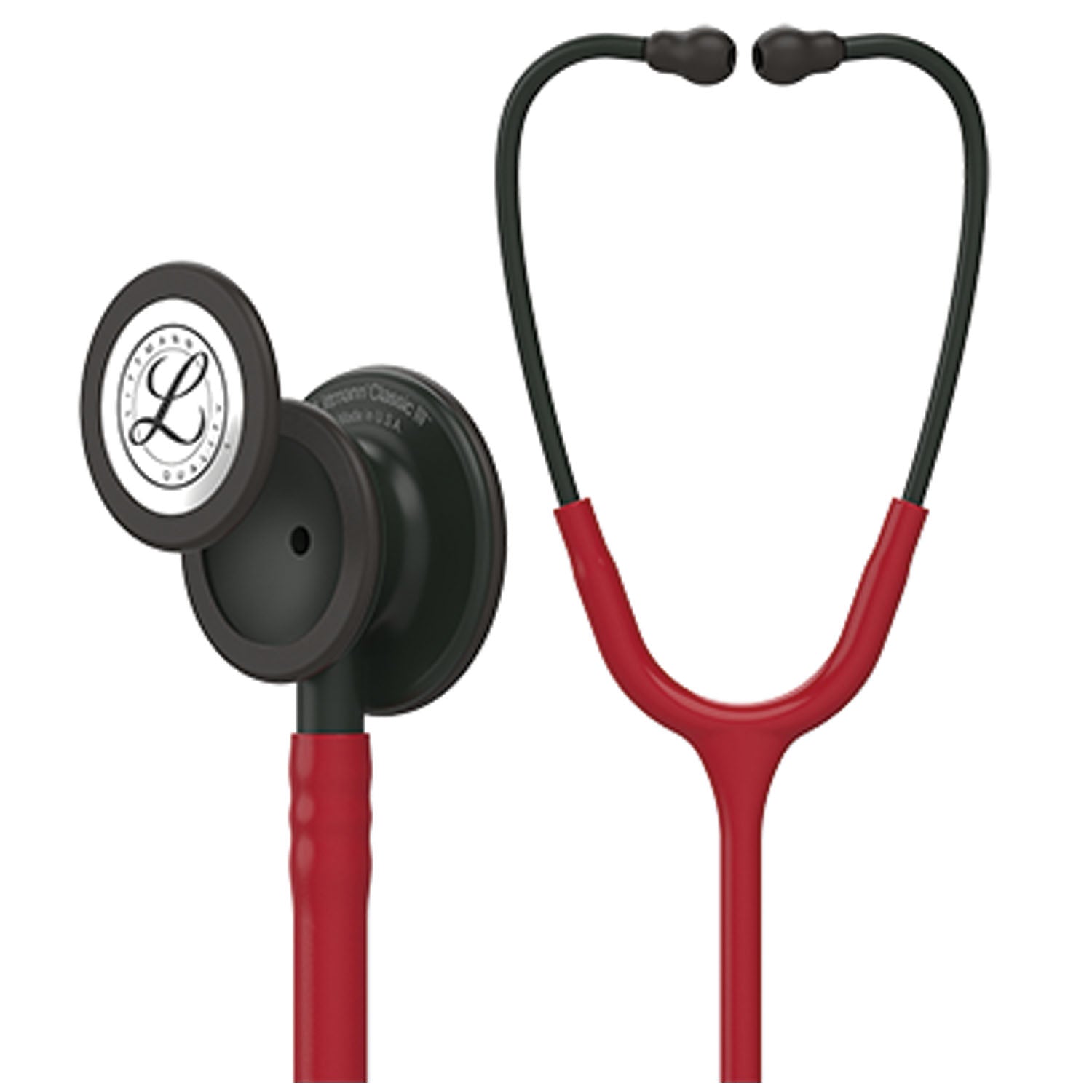 Stethoscope, Black-Finish Chestpiece, Burgundy Tubing, 27" (Continental US+HI Only) (Littmann items are only available for sale online by distributors authorized by 3M Littmann)