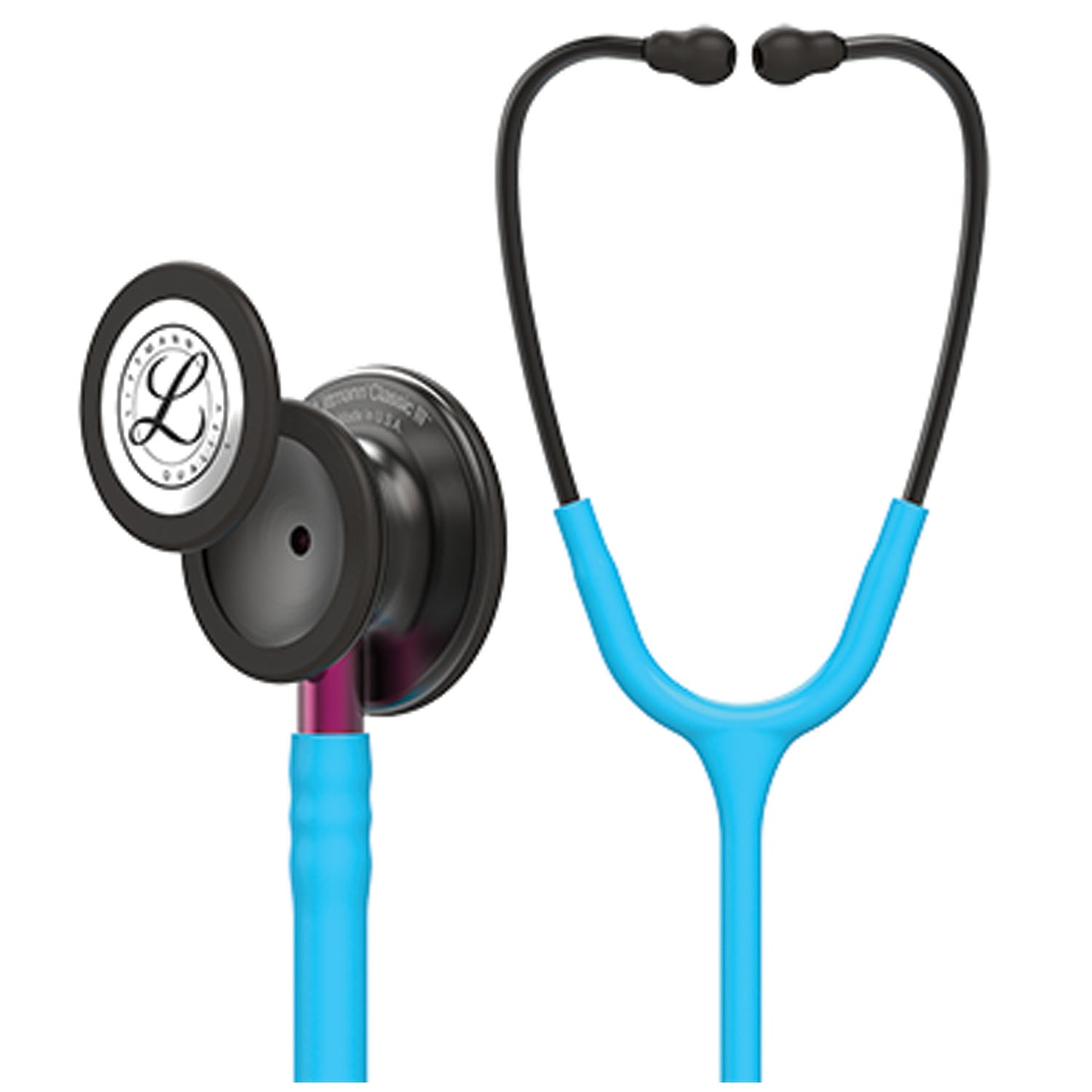 Stethoscope, Smoke Chestpiece, Turquoise Tubing, Pink Stem and Smoke Headset, 27" (Continental US+HI Only) (Littmann items are only available for sale online by distributors authorized by 3M Littmann)