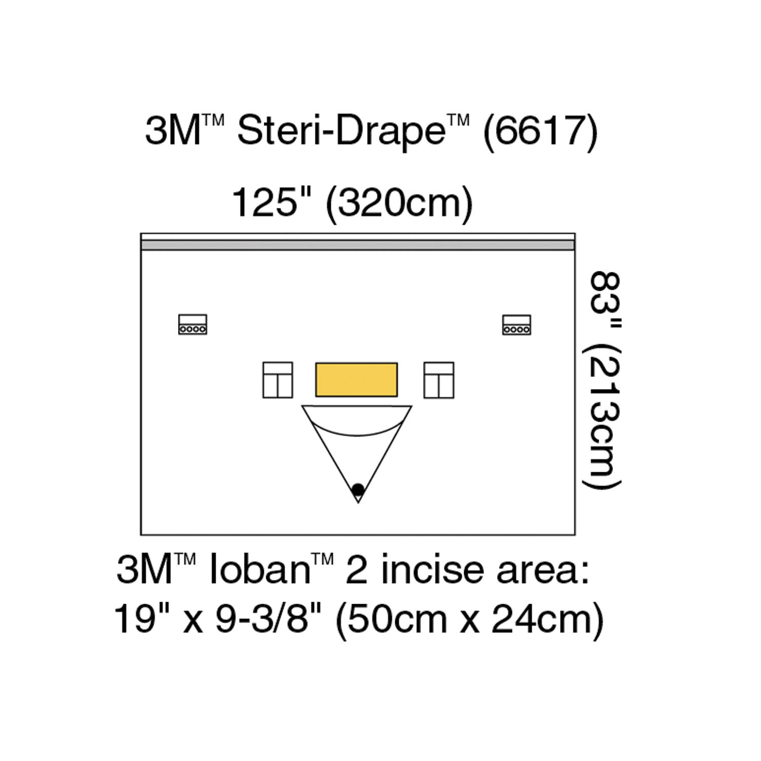 Isolation Drape, 126" x 83", Ioban 2 Incise Film & Pouch, 1 Exit Port, 2 Instrument Pouches, 2 Tube & Cord Organizers, Adhesive Strip Along Top, 5/bx, 4 bx/cs (Continental US+HI Only) 