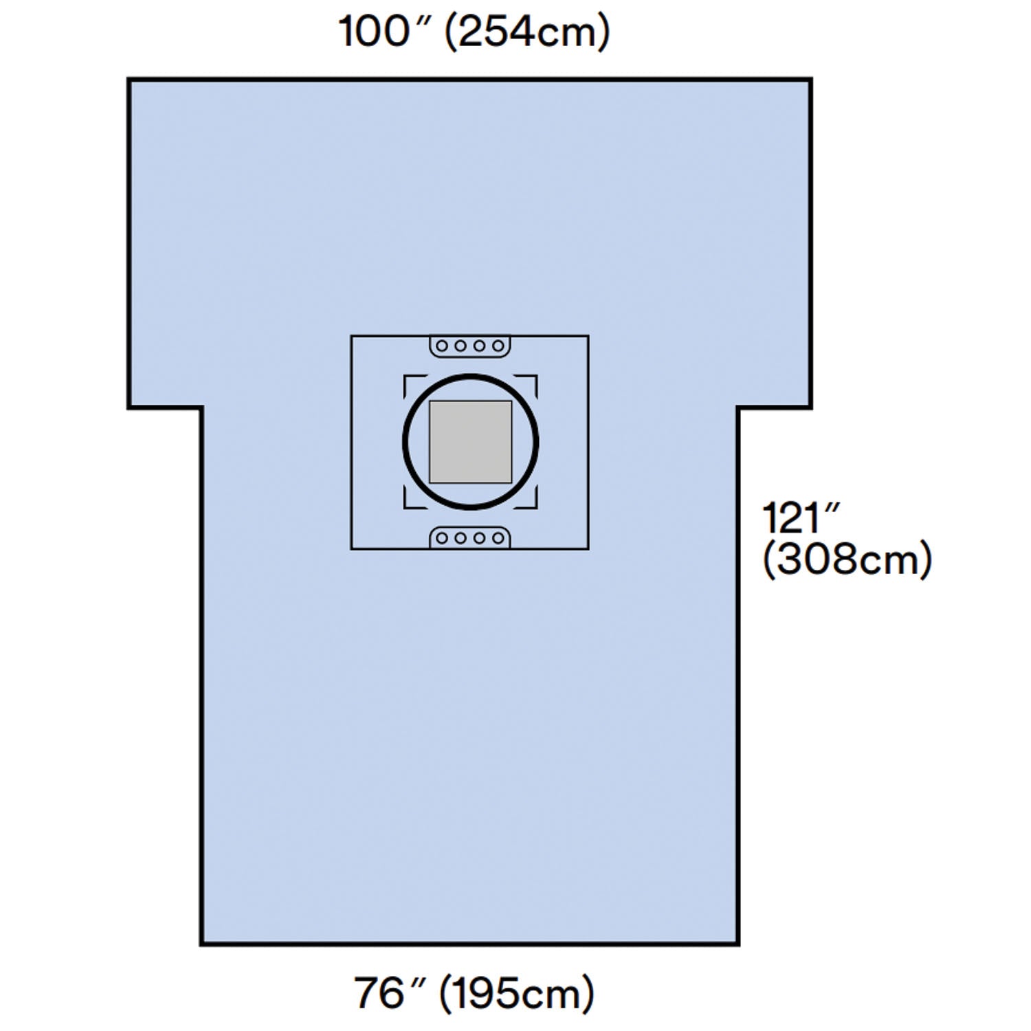 Cesarean-Section Sheet with Incise Pouch, 77" x 122", 5/cs (Continental US+HI Only)