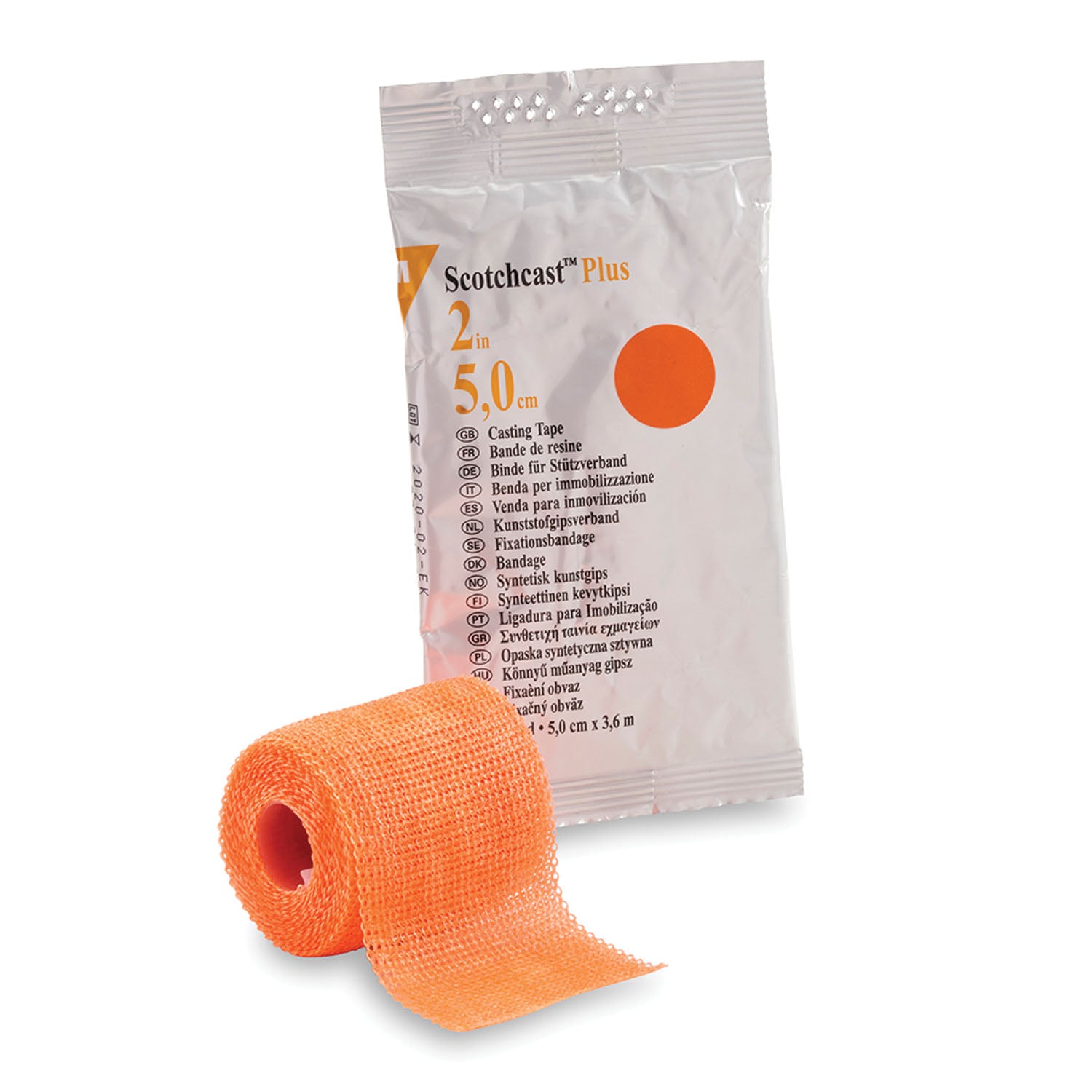 Plus Casting Tape, 2" x 4 yds, Bright Orange, 10/cs (Continental US+HI Only)