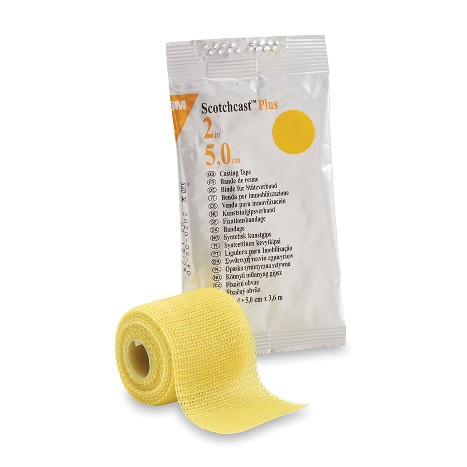 Plus Casting Tape, Standard, 2" x 4 yds, Yellow, 10/cs (Continental US+HI Only)