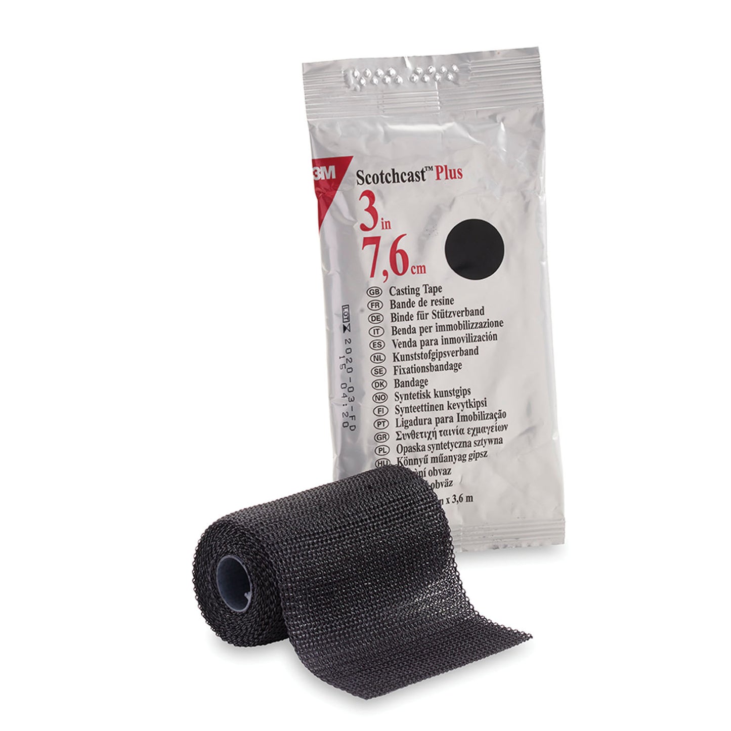 Plus Casting Tape, 3" x 4 yds, Black, 10/cs (Continental US+HI Only)