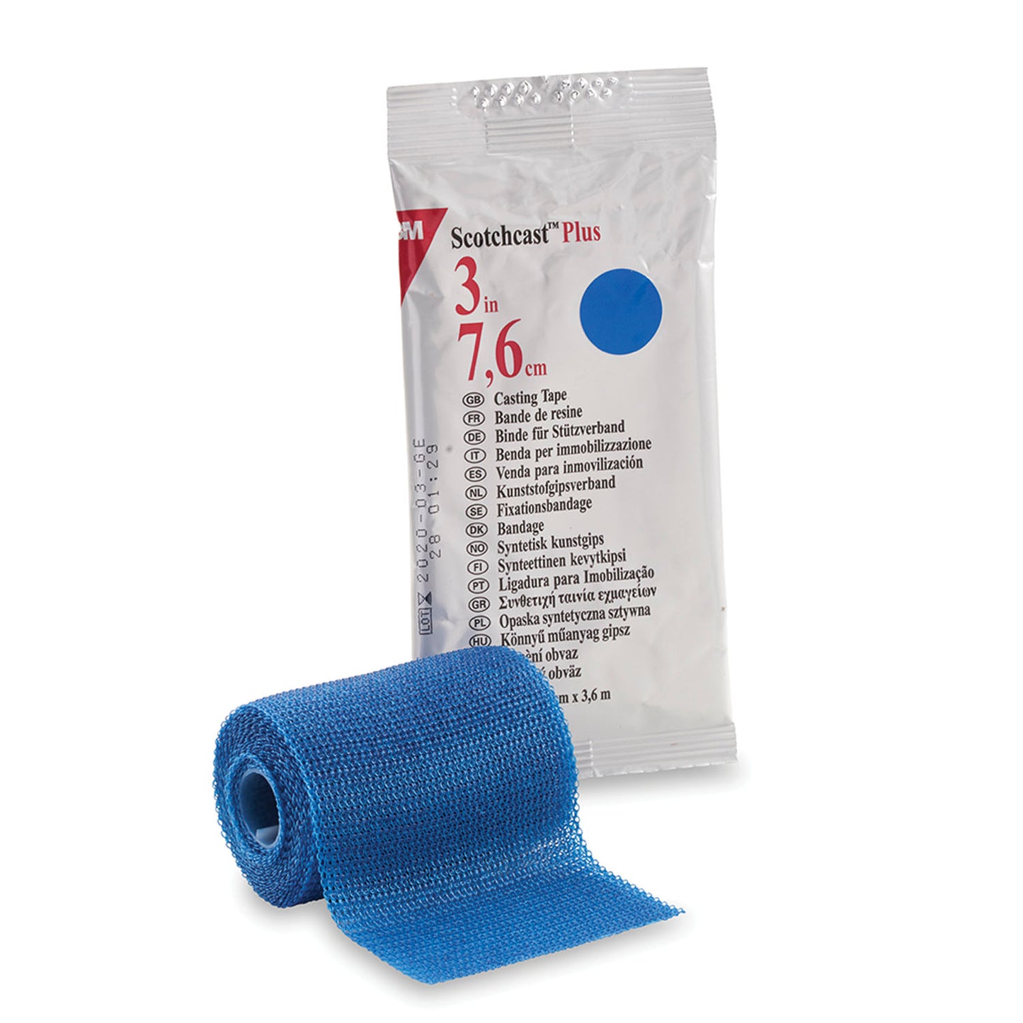 Plus Casting Tape, 3" x 4 yds, Blue, 10/cs (Continental US+HI Only)