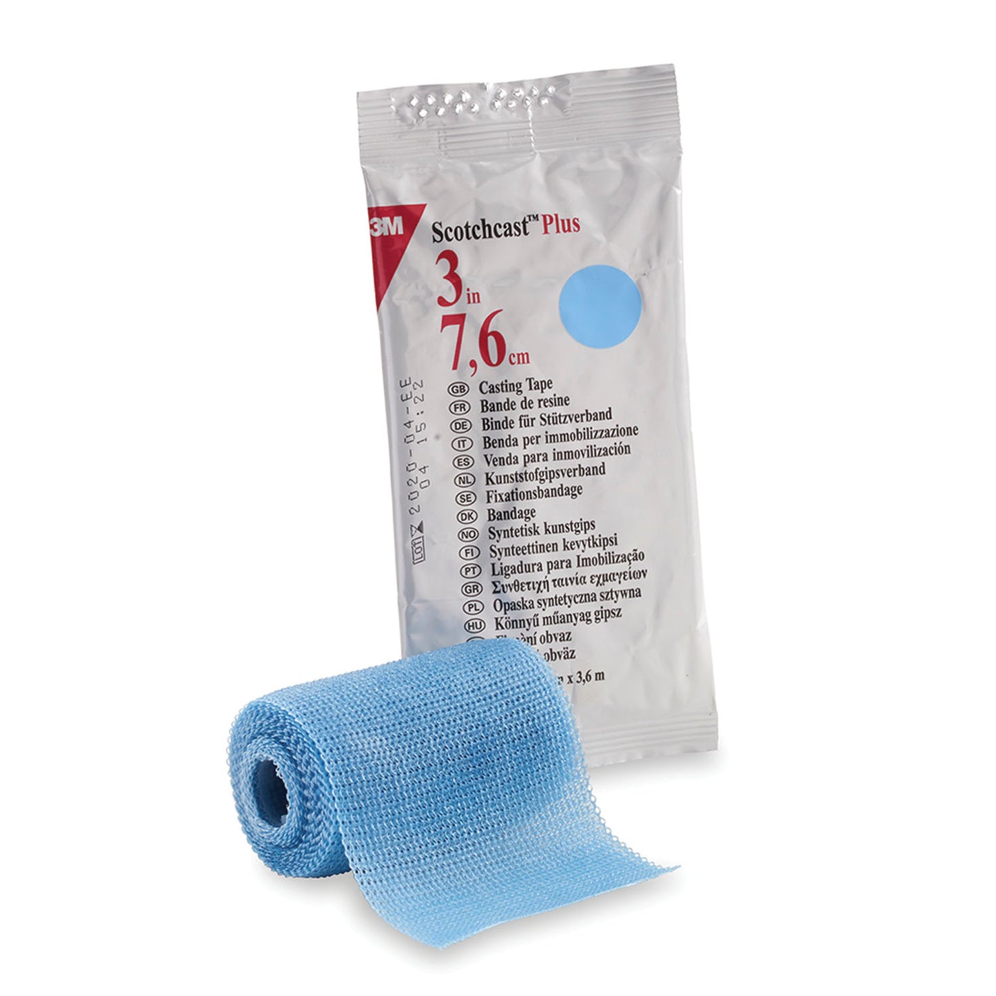 Plus Casting Tape, 3" x 4 yds, Light Blue, 10/cs (Continental US+HI Only)