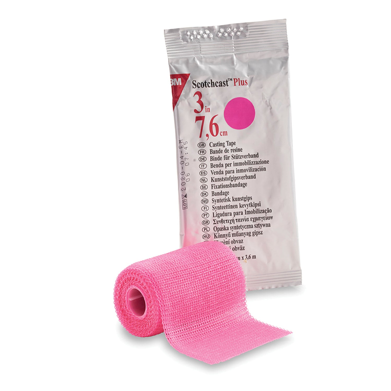 Plus Casting Tape, 3" x 4 yds, Rose, 10/cs (Continental US+HI Only)