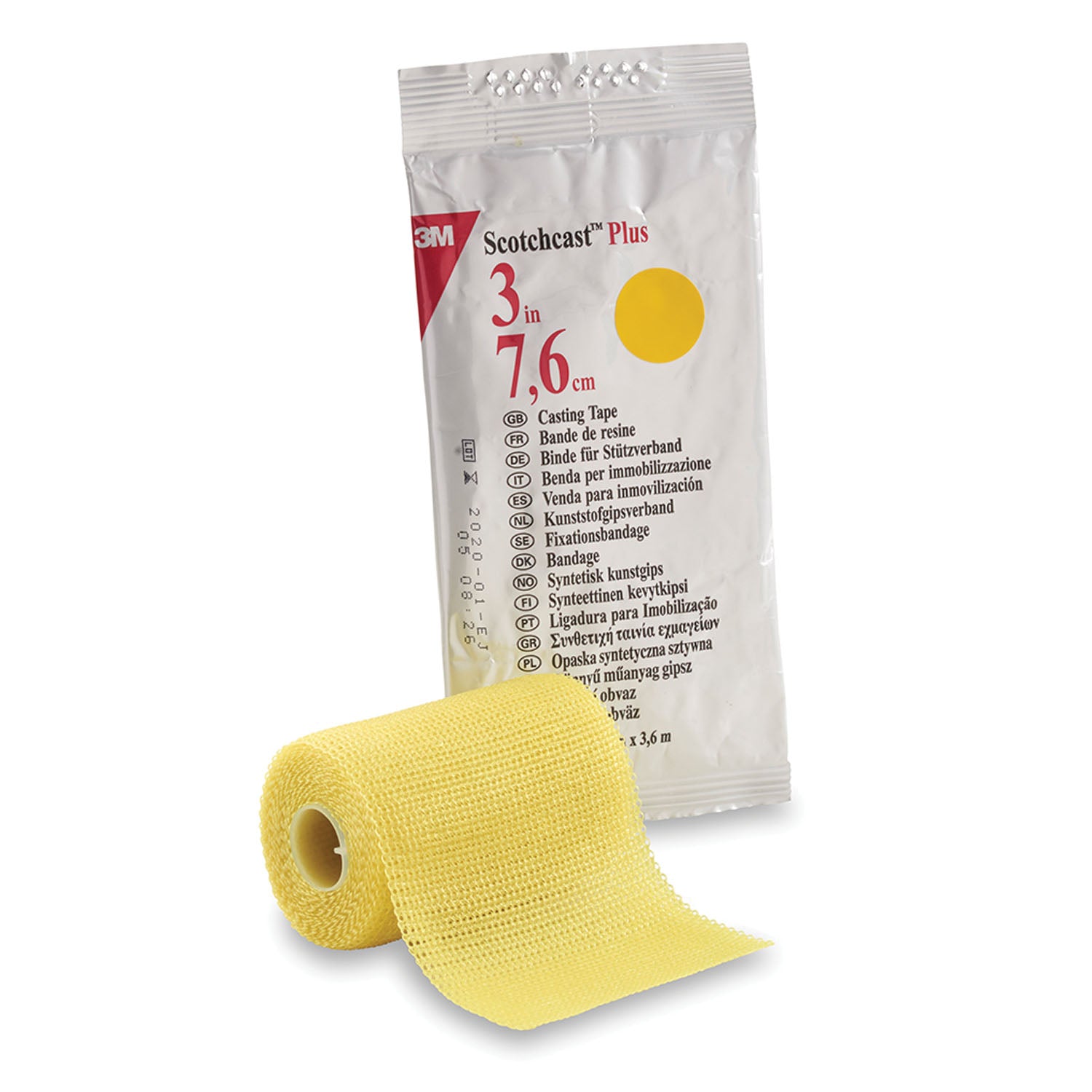 Plus Casting Tape, Standard, 3" x 4 yds, Yellow, 10/cs (Continental US+HI Only)