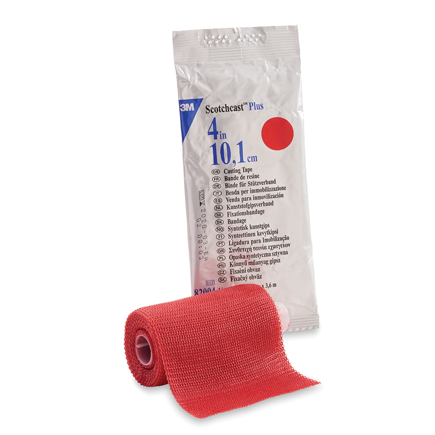 Plus Casting Tape, 4" x 4 yds, Red, 10/cs (Continental US+HI Only)