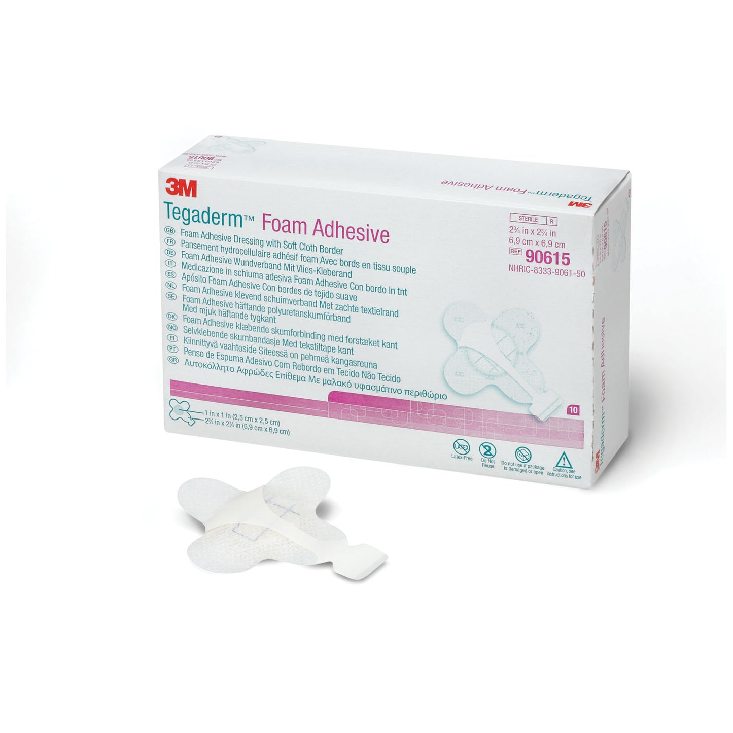 Foam Adhesive Dressing, Mini Wrap, 2 _" x 2 _", 10/bx, 4 bx/cs (Continental US+HI Only)