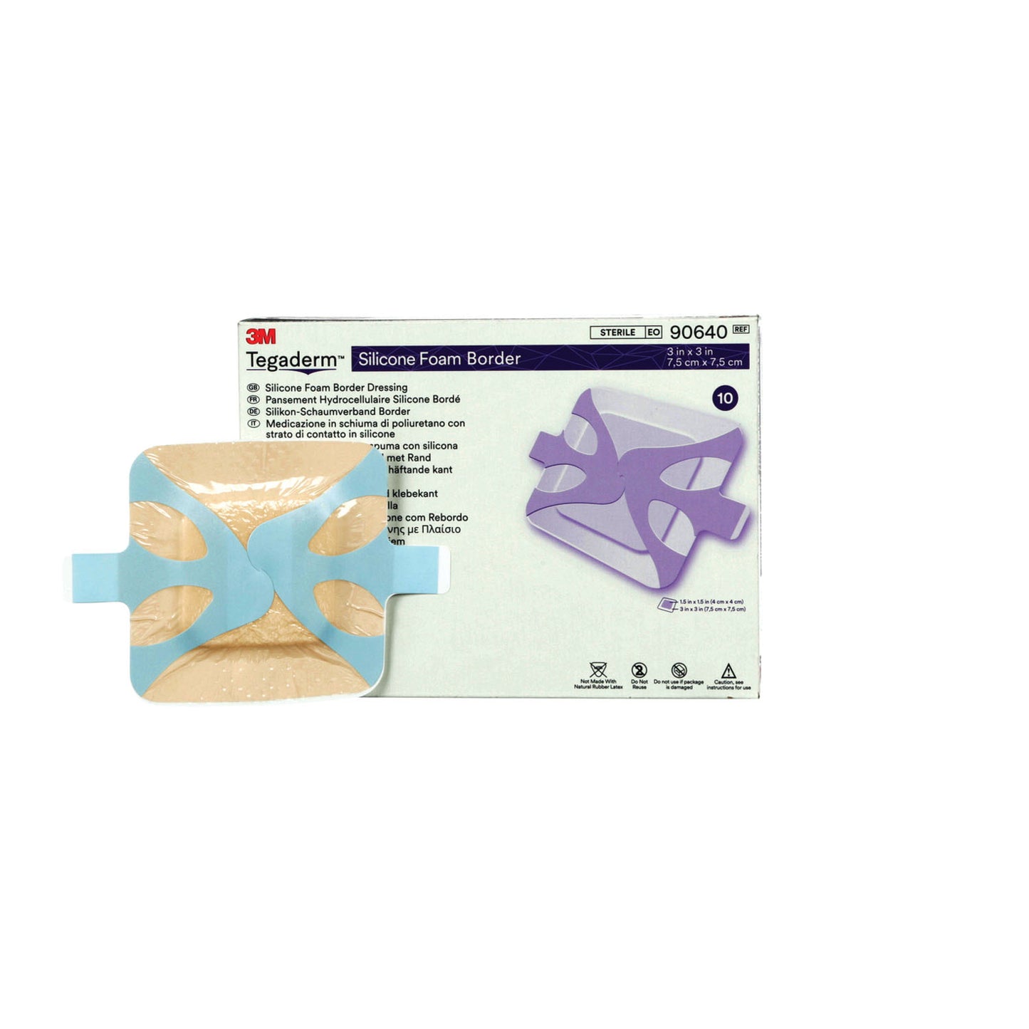 Foam Border Dressing, 3" x 3", 10/bx, 6 bx/cs (Item is Short-Dated; Non-Returnable) (Continental US+HI Only) 