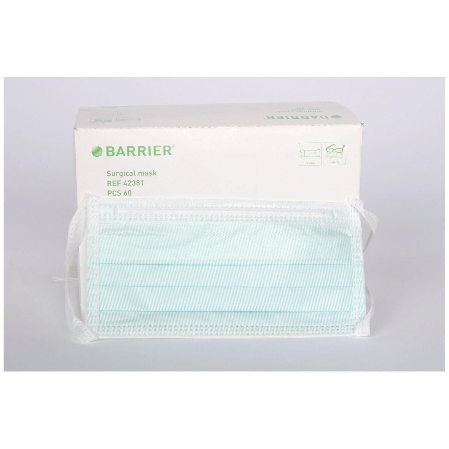 Face Mask, Green, 60/bx, 10 bx/cs