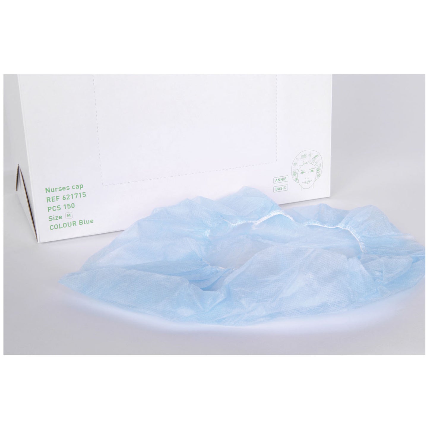 Sheer Bouffant Nurses Cap, Elastic, Basic, Blue, 150/bx, 4 bx/cs (24 cs/plt) (US Only)