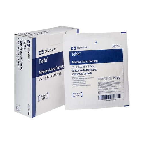 Adhesive Island Dressing,  6" x 6", 100/cs (Continental US Only) (Item on Manufacturer Backorder  Inventory Limited when Available)