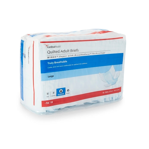 Adult Brief, Quilted, Large (45" - 58"), Maximum Absorbency, 18/bg, 4 bg/cs (Continental US Only)