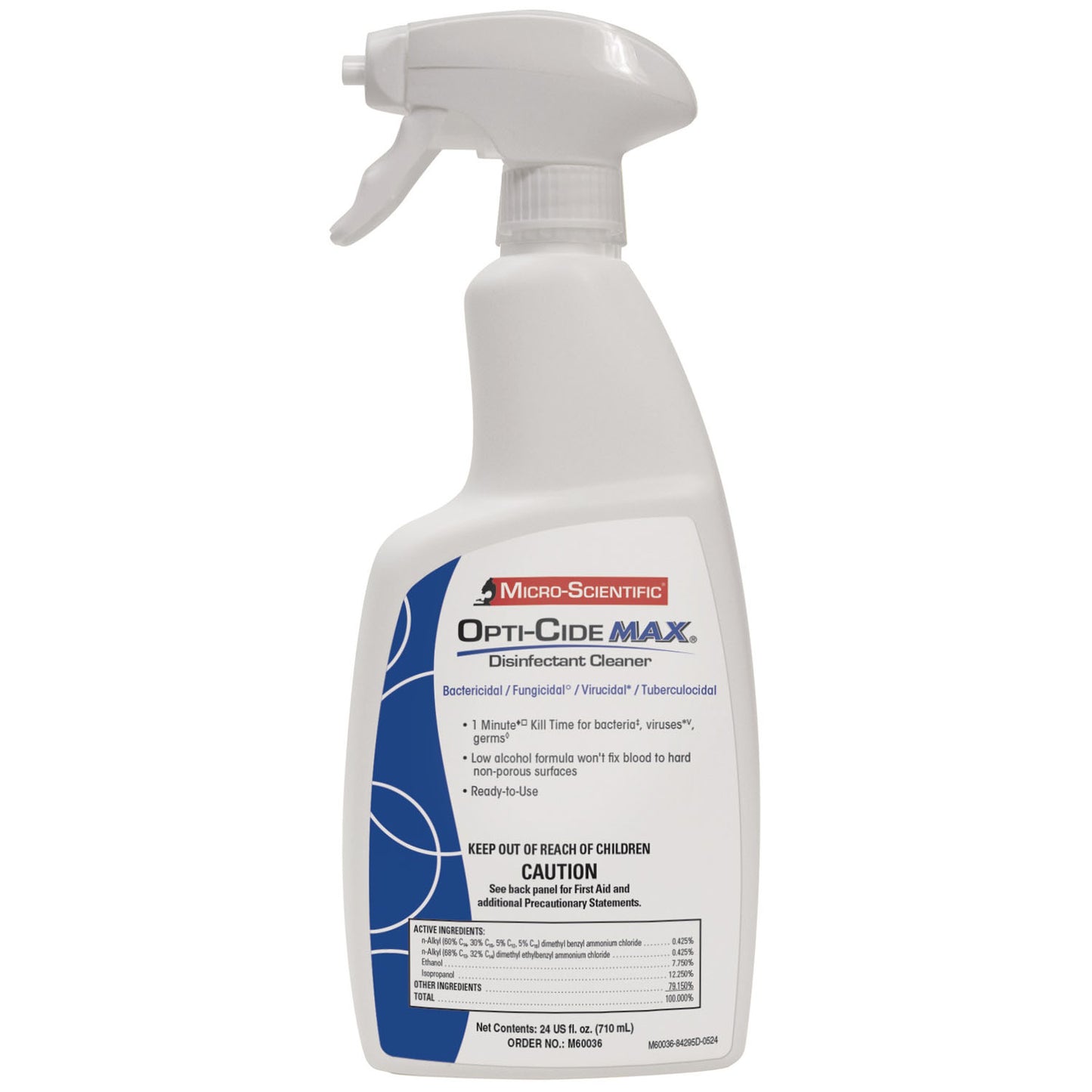 Opti-Cide Max Disinfectant Cleaner Spray, 24 oz, 12/cs (60 cs/plt) (US Only) (Item is considered LTDQTY and cannot ship via Air or to AK, GU, HI, PR, VI) 