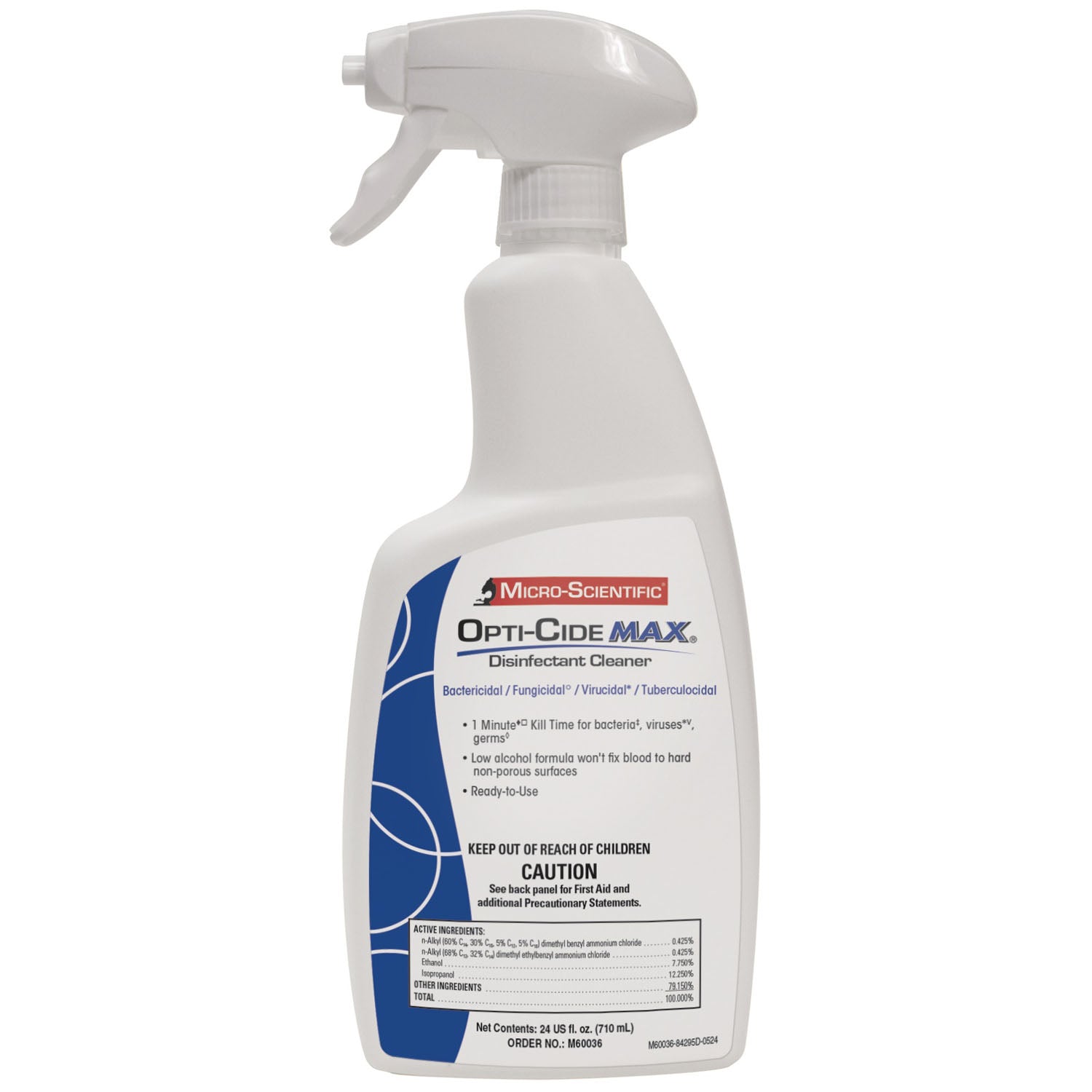 Opti-Cide Max Disinfectant Cleaner Spray, 24 oz, 12/cs (60 cs/plt) (US Only) (Item is considered LTDQTY and cannot ship via Air or to AK, GU, HI, PR, VI) 