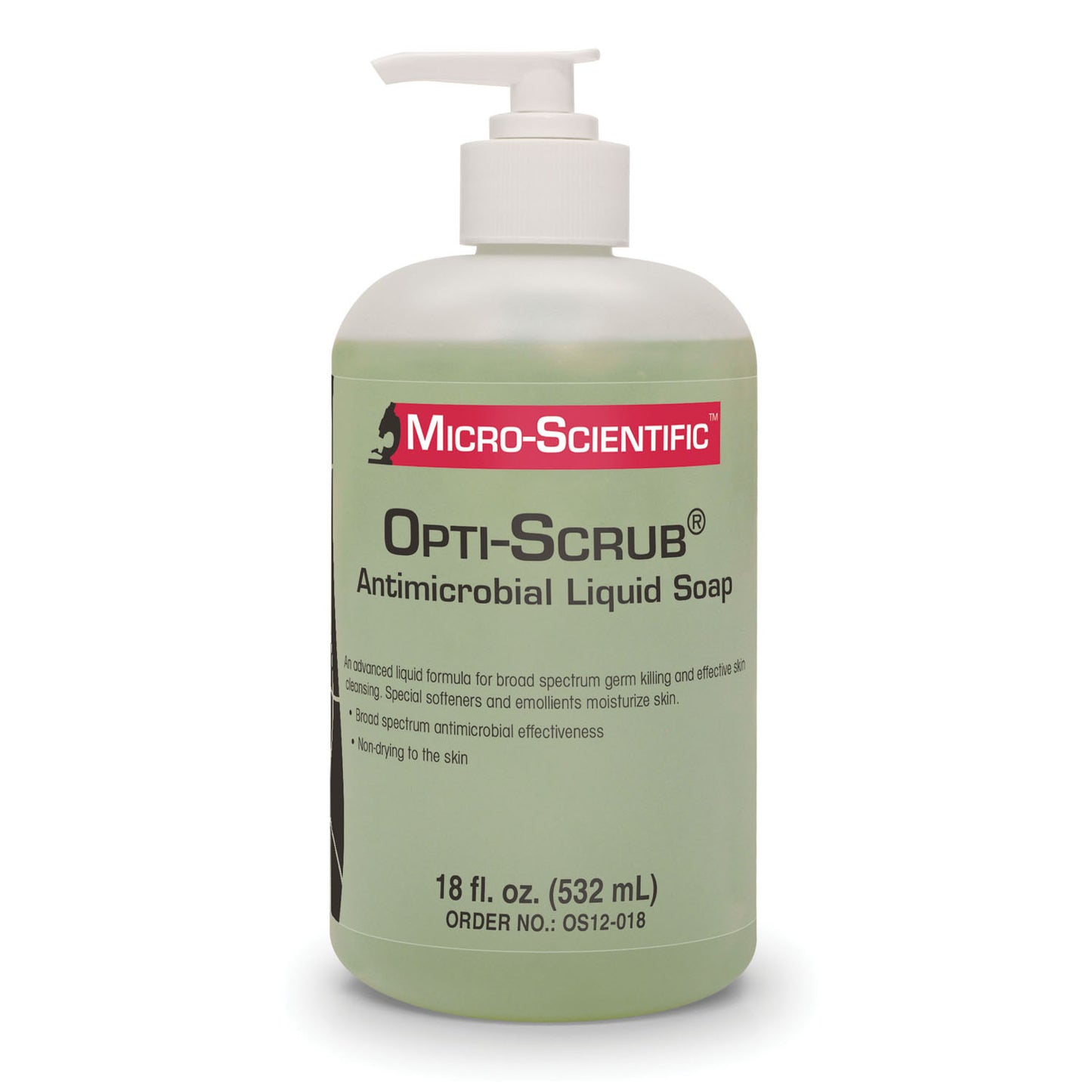 Opti-Scrub Liquid Antimicrobial Skin Cleanser, Pump Top, 18 oz, 12/cs (US Only)