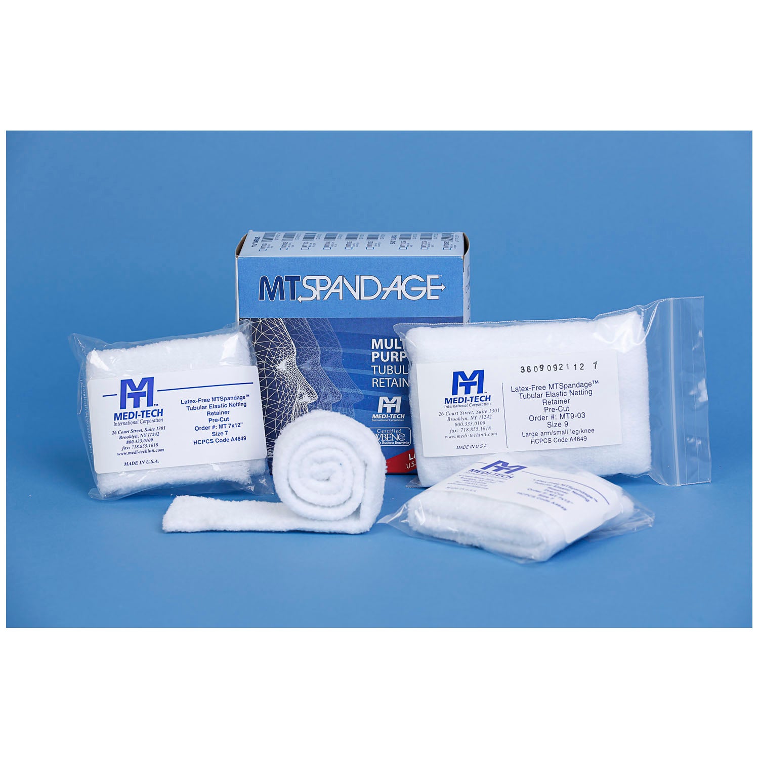 MT Spandage Tubular Retainer Net, Latex-Free, Pre-Cuts w/ Cut Outs, Cranium Cap-Large Size, Size 8, Length 12in, 50/cs