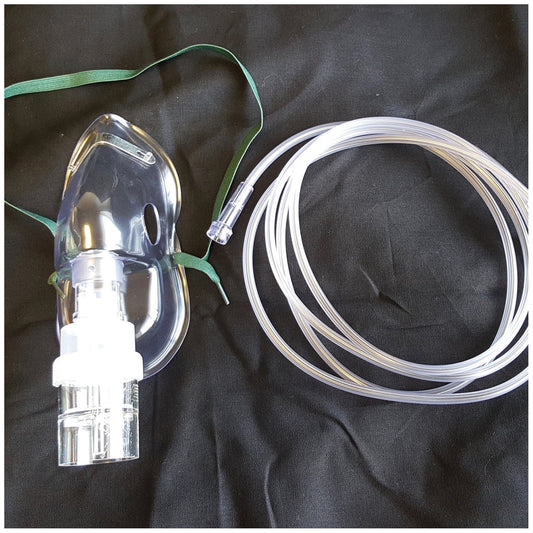 Nebulizer with Mask, w/ 22mm connector, Adult, Elongated, 7' Star Tubing, 50/cs (35 cs/plt) 