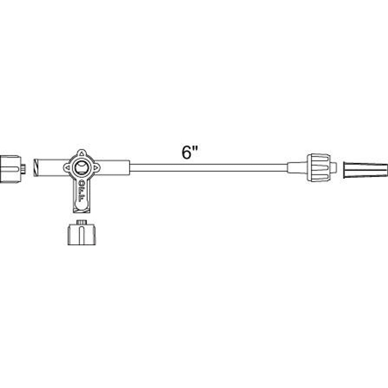 Extension Set, 4-Way Stopcock, Standard Bore, 22", 2.5mL Male, 50/cs (US Only)