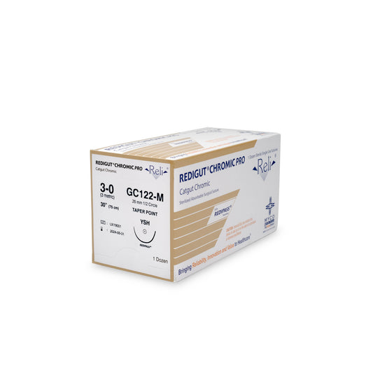 Suture, 3-0, Redigut, Chromic, Natural, 30", YSH, 12/bx (US Only)
