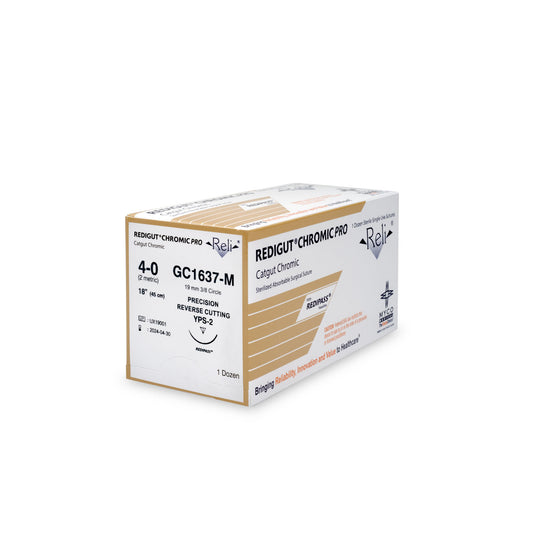 Suture, 4-0, Redigut, Chromic, Natural, 18", YPS-2, 12/bx (US Only)