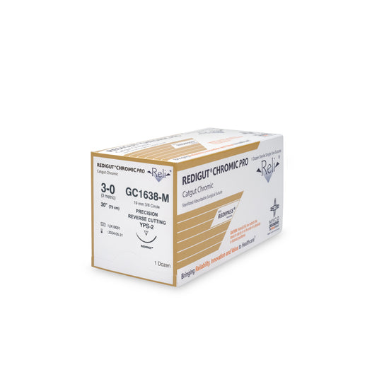 Suture, 3-0, Redigut, Chromic, Natural, 30", YPS-2, 12/bx (US Only)