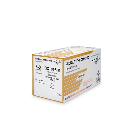 Suture, 6-0, Redigut, Chromic, Natural, 18", YPS-6, 12/bx (US Only)