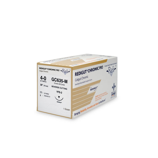 Suture, 4-0, Redigut, Chromic, Natural, 30", YFS-2, 12/bx (US Only)