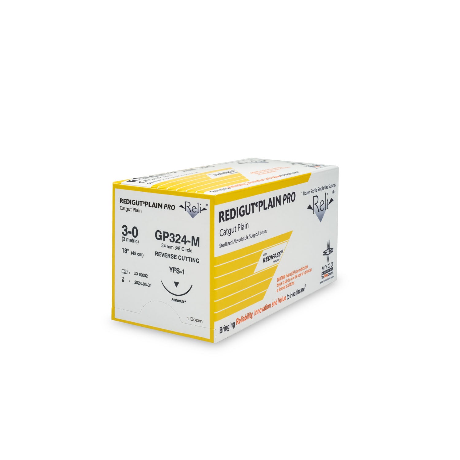 Suture, 3-0, Redigut, Plain, Natural, 18", YFS-1, 12/bx (US Only)