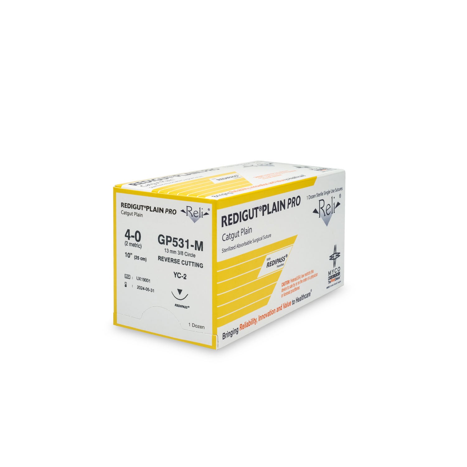 Suture, 4-0, Redigut, Plain, Natural, 10", YC-2, 12/bx (US Only)