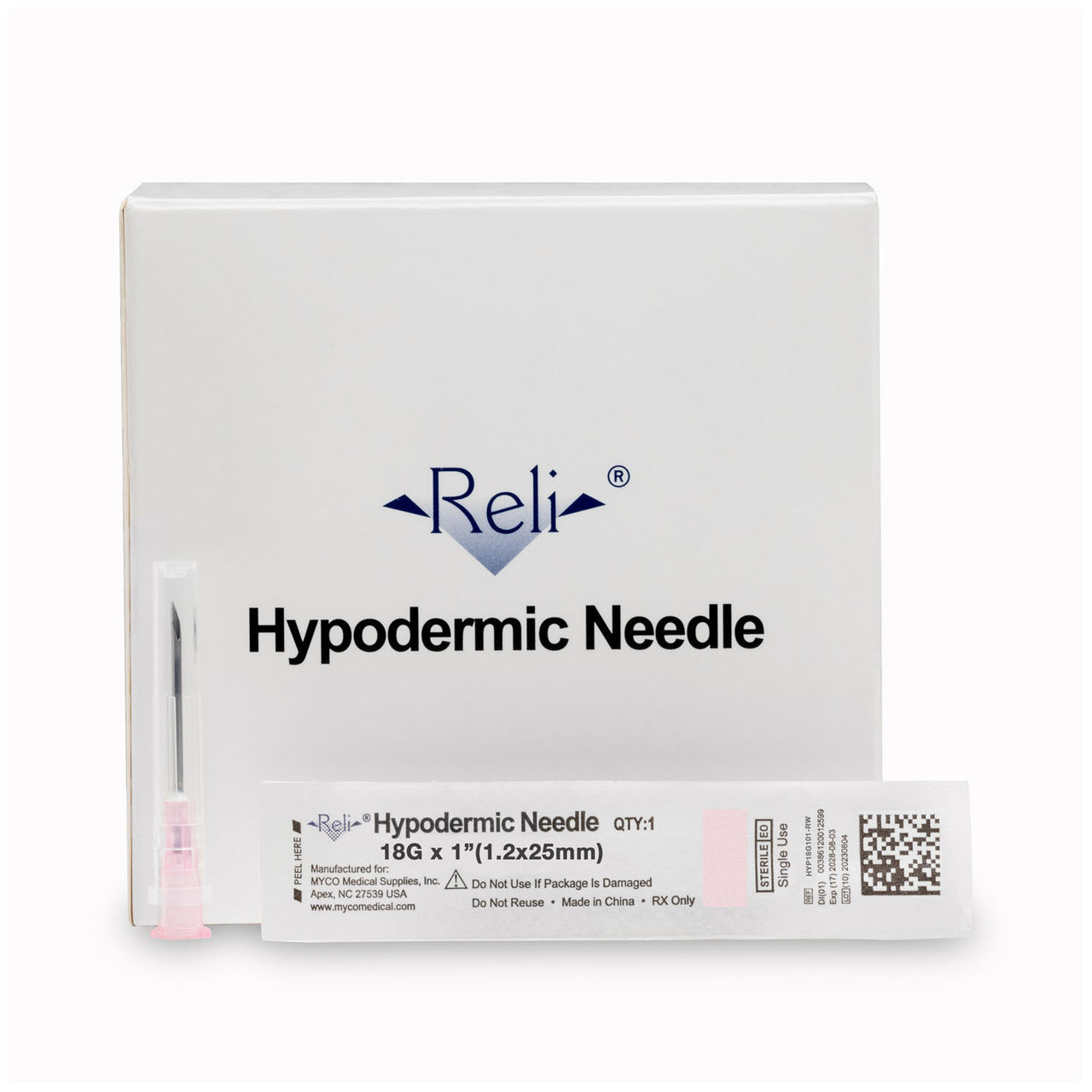 Hypodermic Needle Only, 25G x 5/8", Regular Wall, Regular Bevel, 100/bx (US Only)