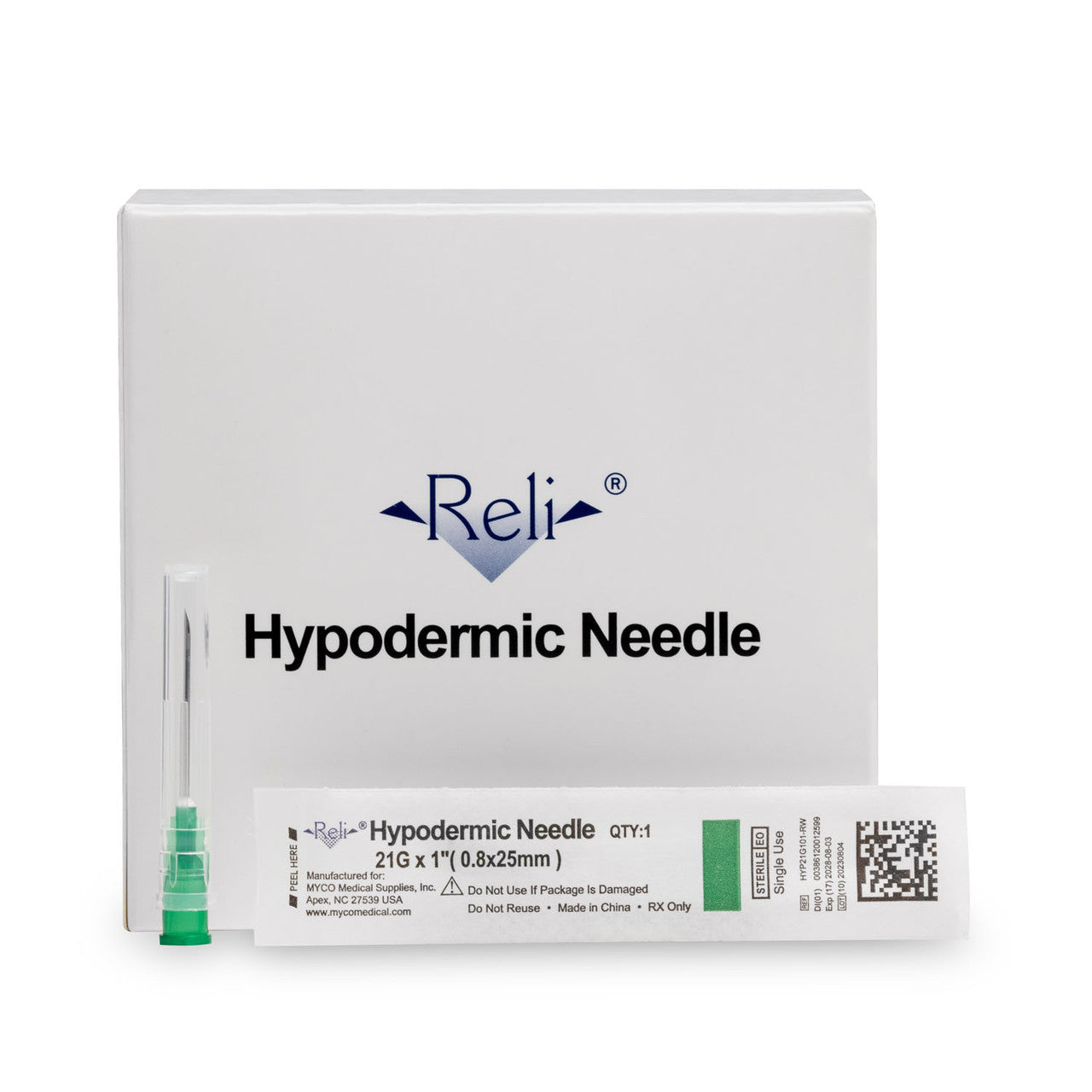 Hypodermic Needle Only, 27G x 1-1/2", Regular Wall, Regular Bevel, 100/bx (US Only)