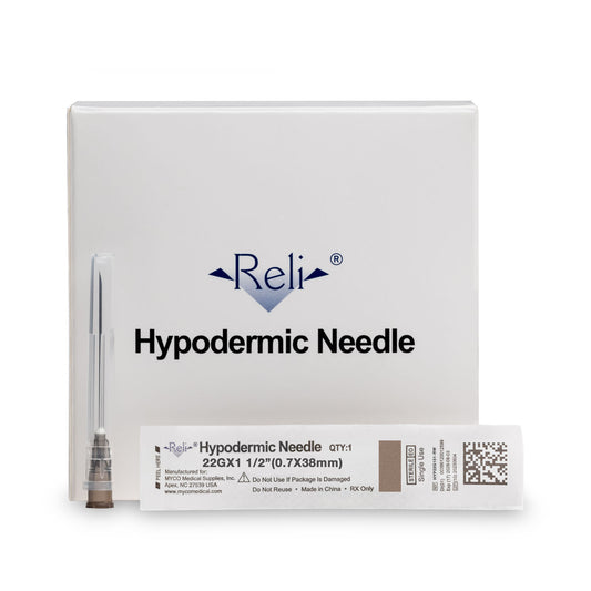 Hypodermic Needle Only, 22G x 1-1/2", Regular Wall, Regular Bevel, 100/bx (US Only)