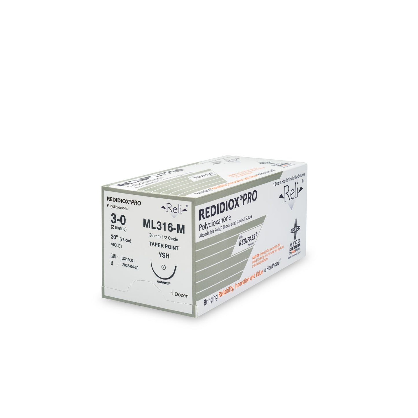 Suture, 3-0, Redidiox, Violet, Monofilament, 30", YSH, 12/bx (US Only)