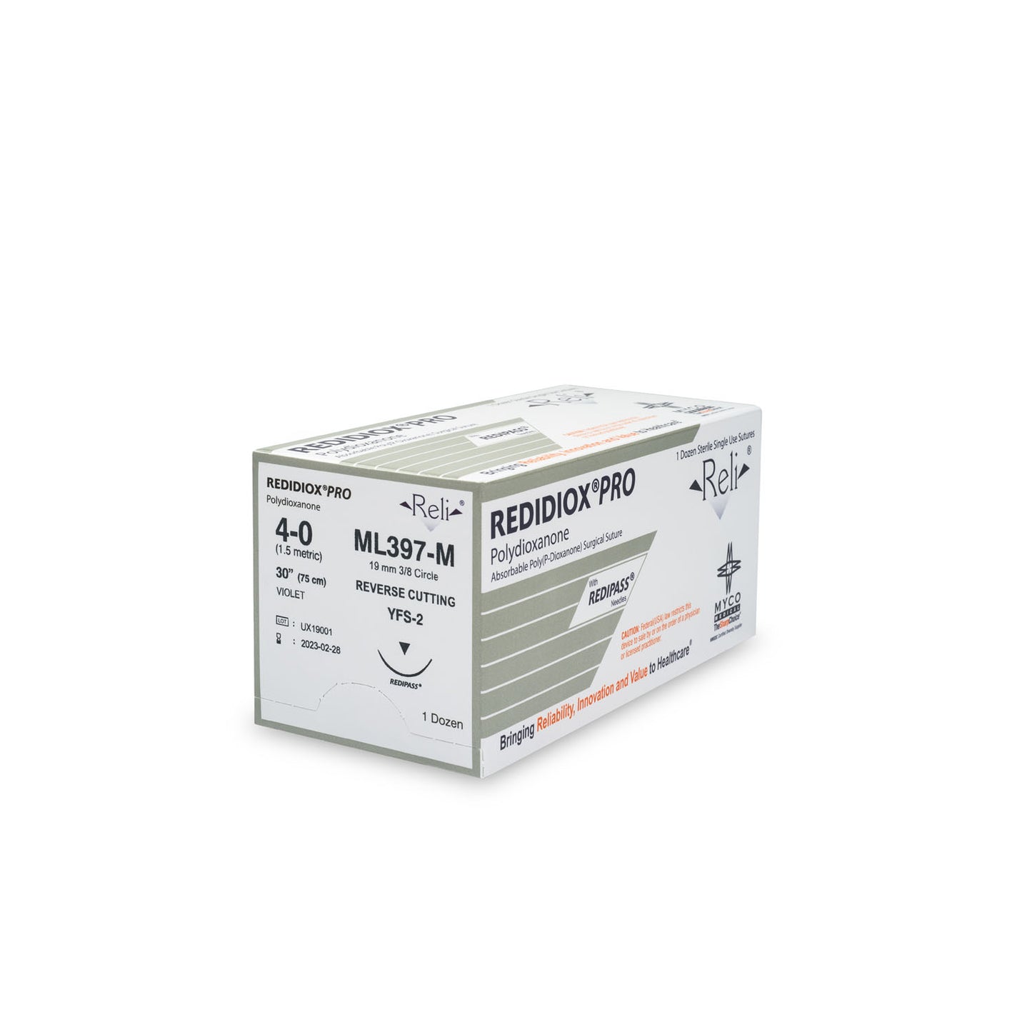 Suture, 4-0, Redidiox, Violet, Monofilament, 30", YFS-2, 12/bx (US Only)