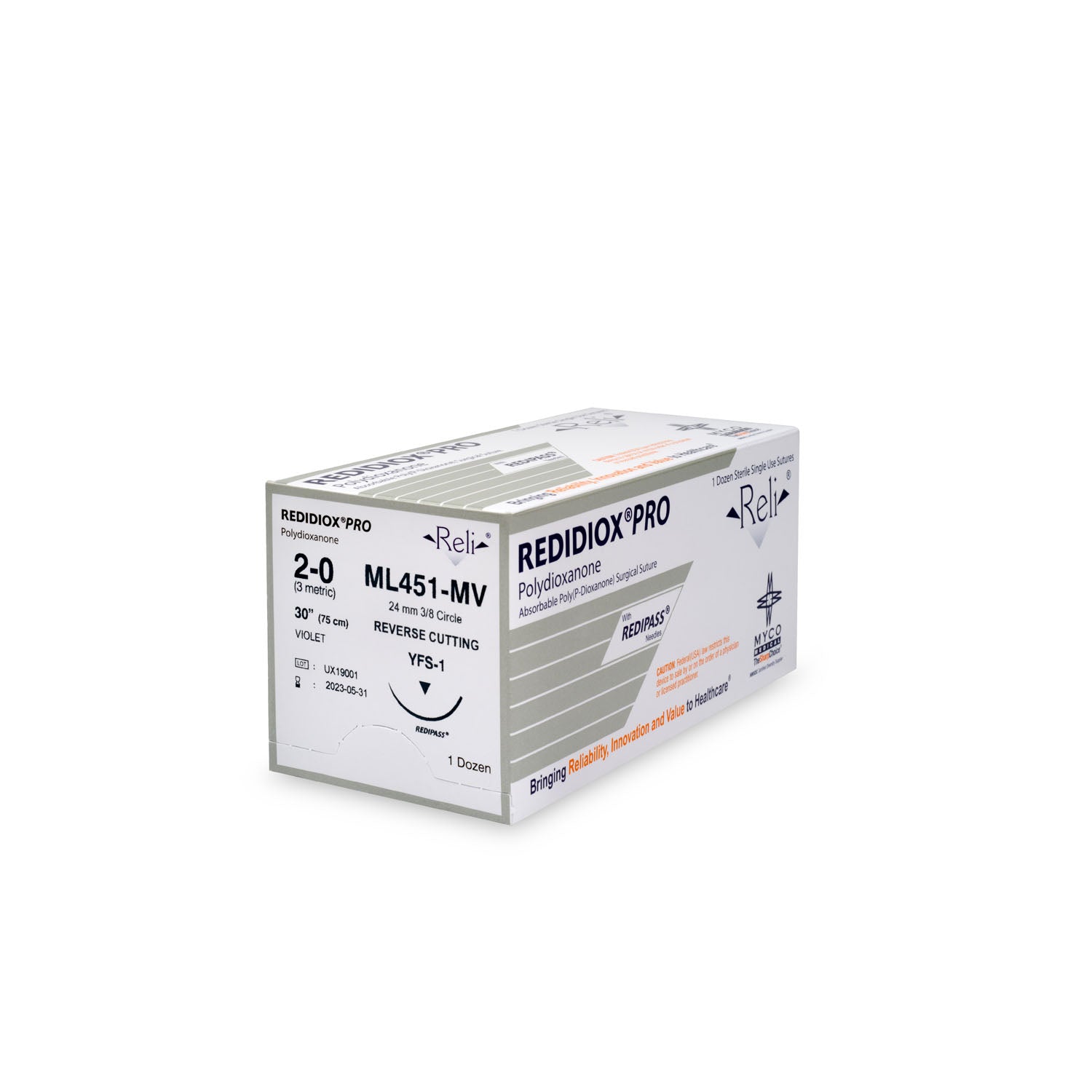 Suture, 2-0, Redidiox, Violet, Monofilament, 30", YFS-1, 12/bx (US Only)