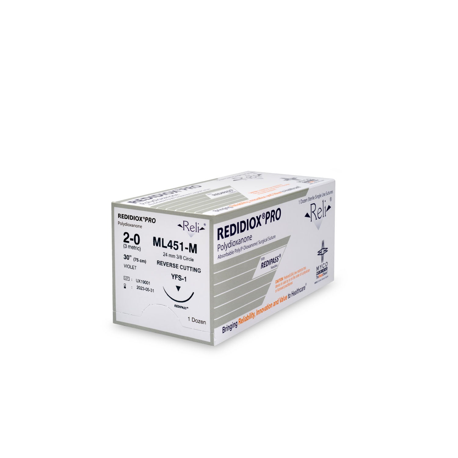 Suture, 2-0, Redidiox, Violet, Monofilament, 30", YFS-1, 12/bx (US Only)
