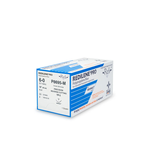 Suture, 6-0, Redilene, Blue, Monofilament, 18", YP-3, 12/bx (US Only)