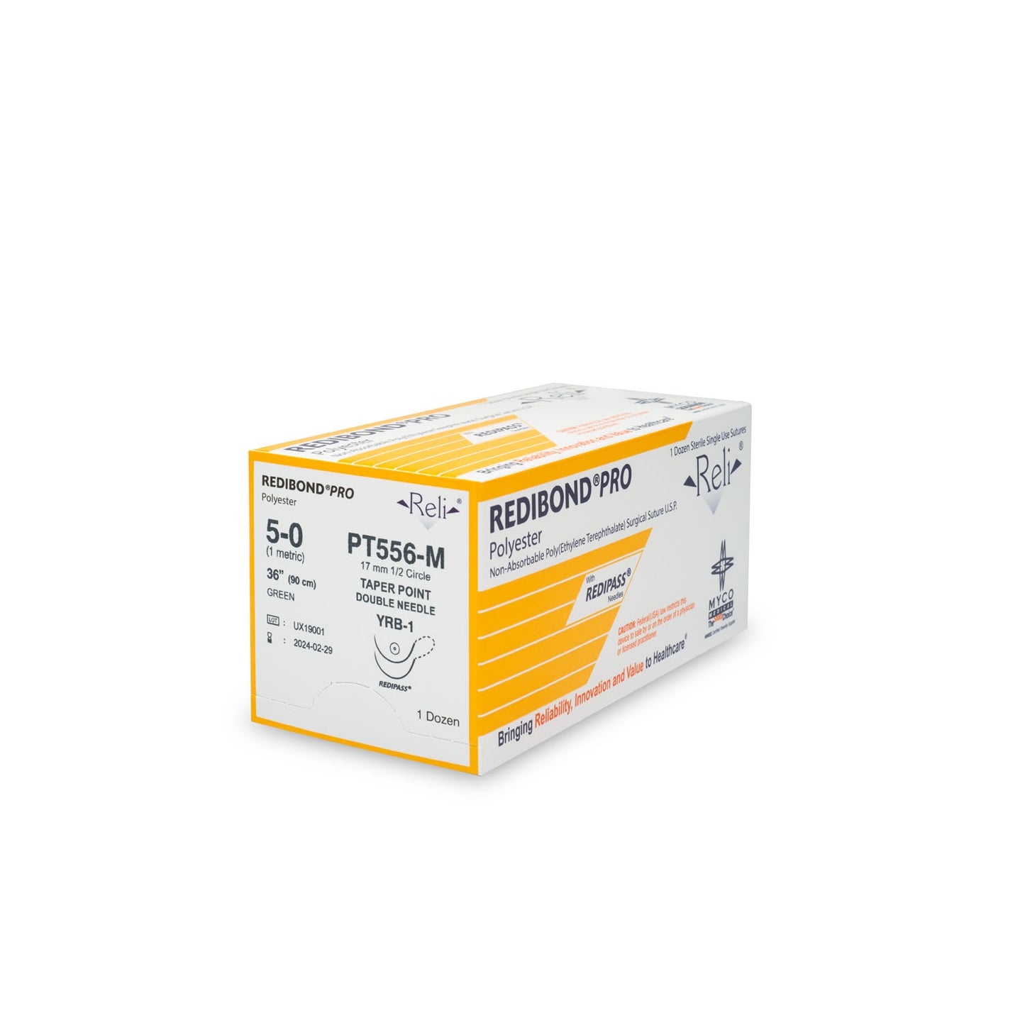 Suture, 5-0, Redibond, Green, Braided, 36", YRB-1, 12/bx (US Only)