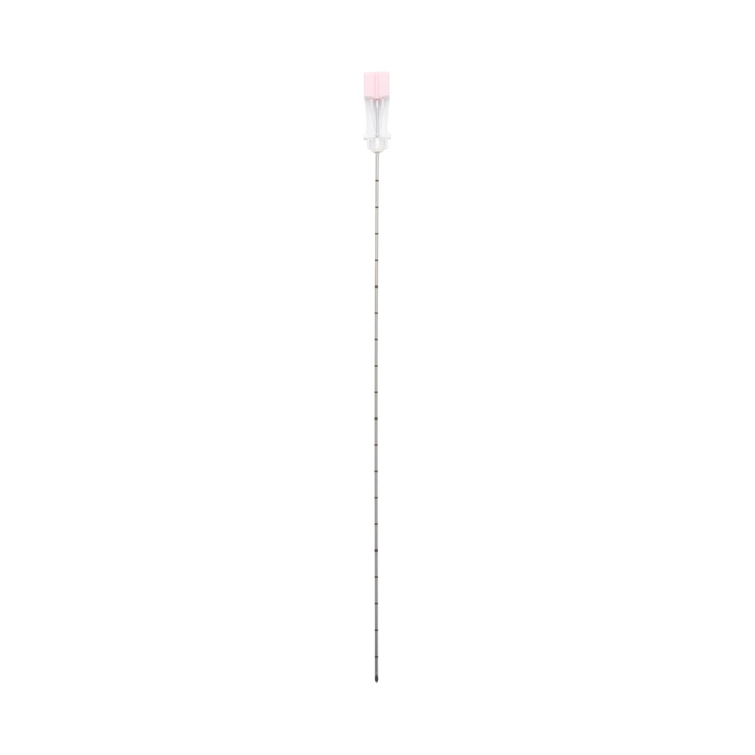 Quincke Needle, Metric Mark, Echogenic Stylet Tip, 18G x 8", Pink, Sterile, 25/bx, 4 bx/cs (US Only)