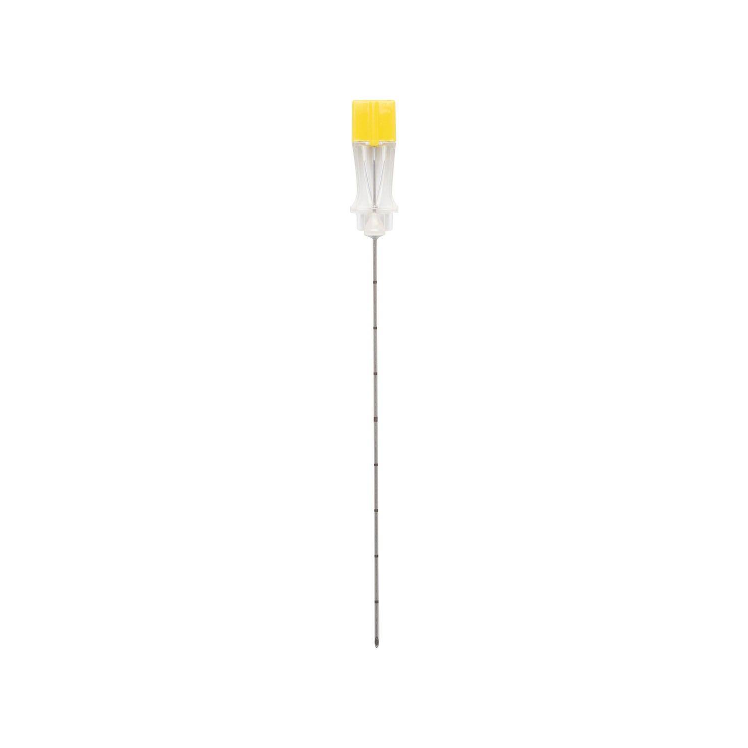 Quincke Needle, Metric Mark, Echogenic Stylet Tip, 20G x 3_", Yellow, Sterile, 25/bx, 4 bx/cs (US Only)