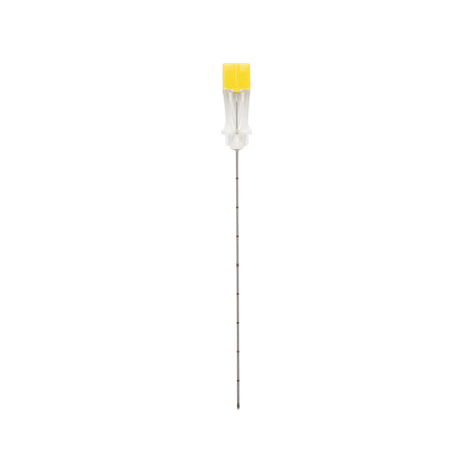 Quincke Needle, Metric Mark, Echogenic Stylet Tip, 20G x 3_", Yellow, Sterile, 25/bx, 4 bx/cs (US Only)