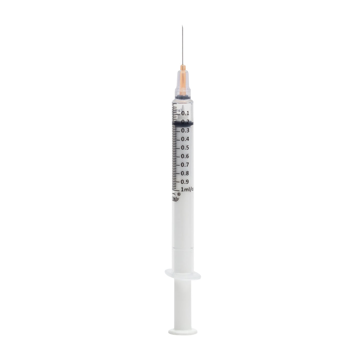 Safety Syringe with Needle, 1 mL, 25G x 1.0", Sterile, Orange, 100/bx (Rx) (Item is considered HAZMAT and cannot ship via Air or to AK, GU, HI, MP, PR, VI) (Available for Sale in US & Canada)