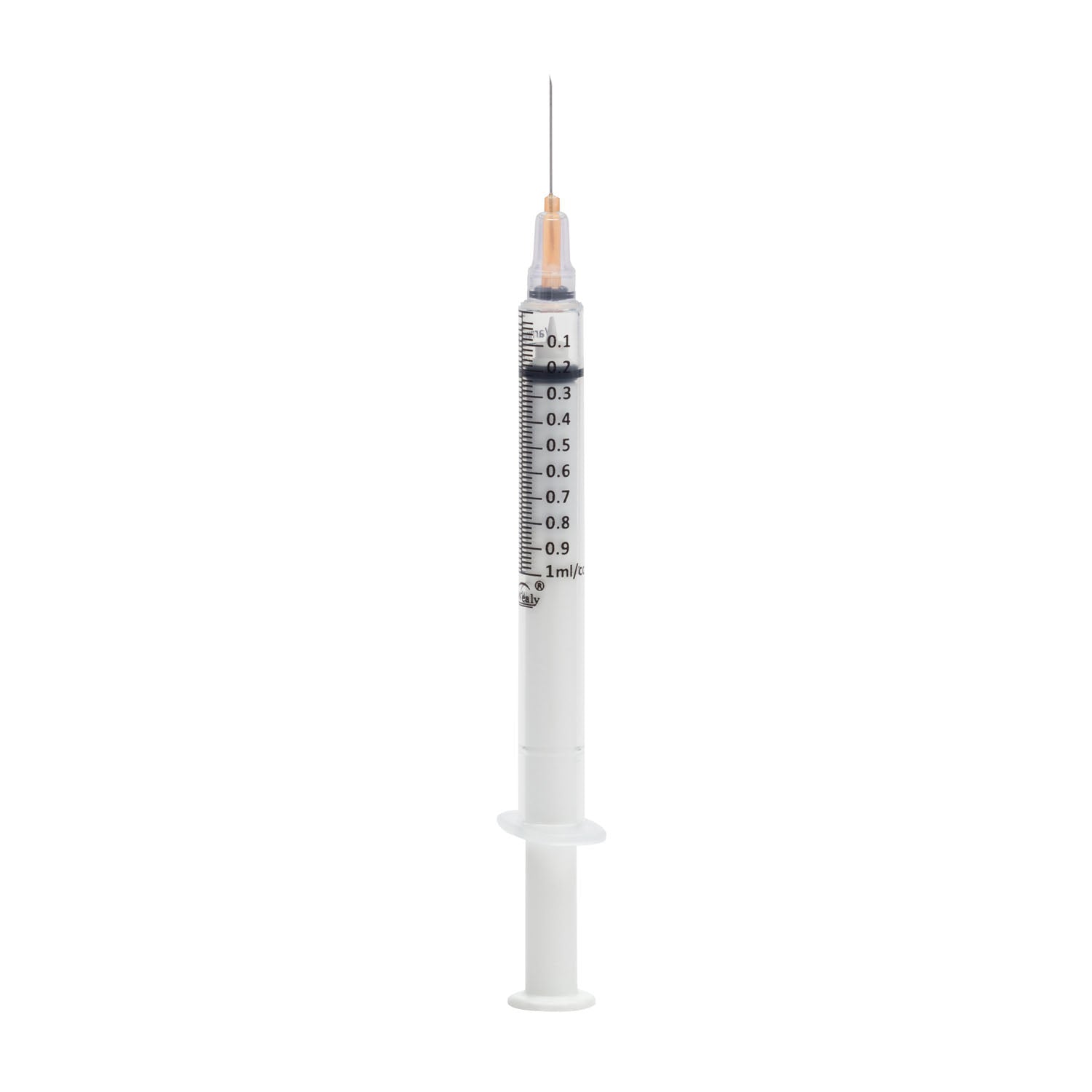 Safety Syringe with Needle, 1 mL, 25G x 1.0", Sterile, Orange, 100/bx (Rx) (Item is considered HAZMAT and cannot ship via Air or to AK, GU, HI, MP, PR, VI) (Available for Sale in US & Canada)