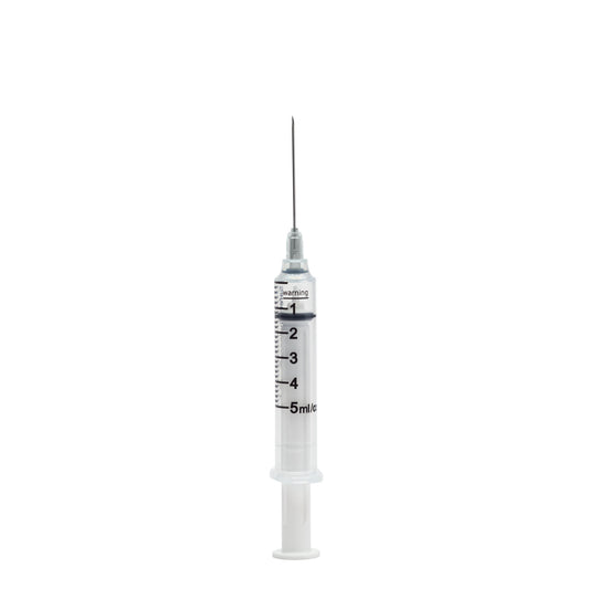 Safety Syringe with Needle, 5 mL, 22G x 1.5", Sterile, Black, 100/bx (Rx) (Item is considered HAZMAT and cannot ship via Air or to AK, GU, HI, MP, PR, VI) (Available for Sale in US & Canada)